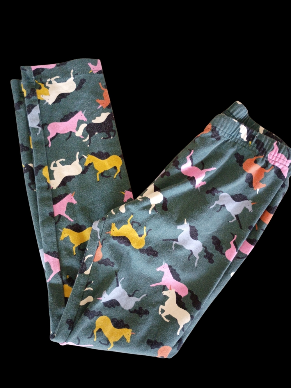 Hanna Andersson Teal Floral-Print Kids Leggings